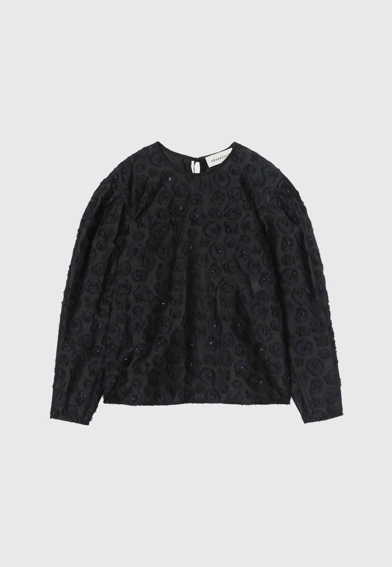 LAME FLOWER JACQUARD BLOUSE / ラメフラワージャガードブラウス 詳細画像 Black 8