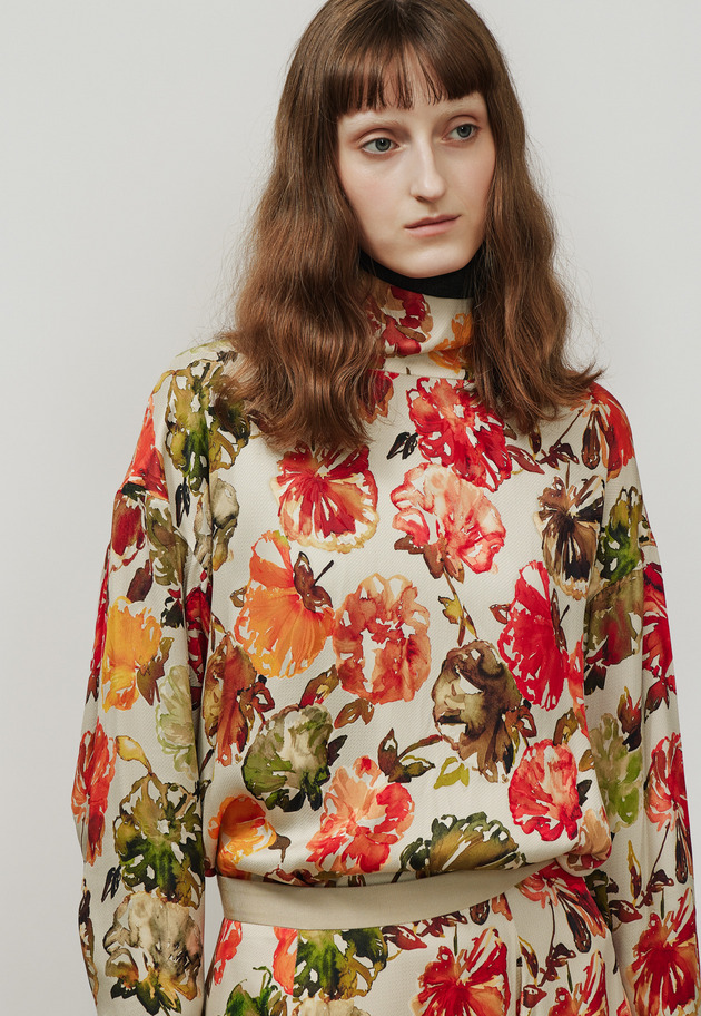 JACQUARD FLOWER BLOUSE / ジャガードフラワーブラウス 詳細画像 OR 5