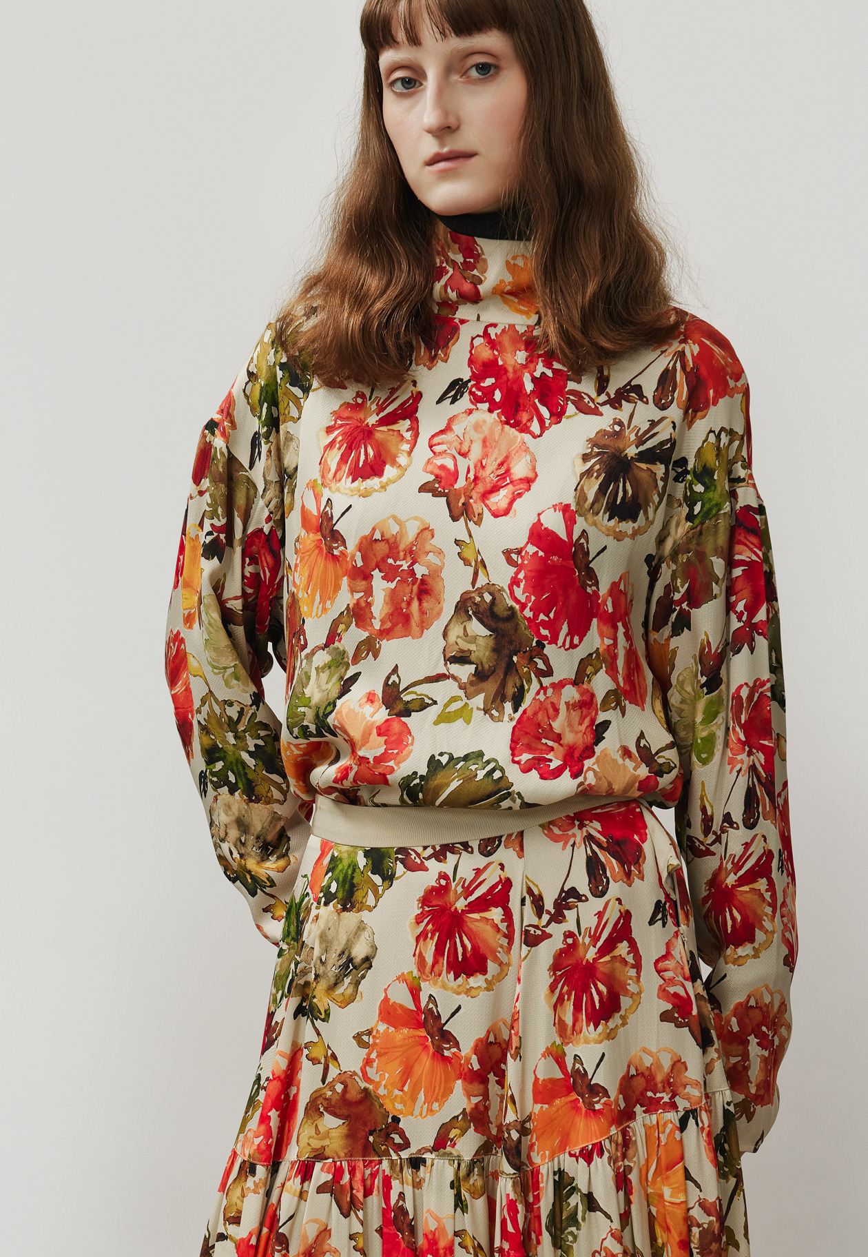 JACQUARD FLOWER BLOUSE / ジャガードフラワーブラウス 詳細画像 OR 4