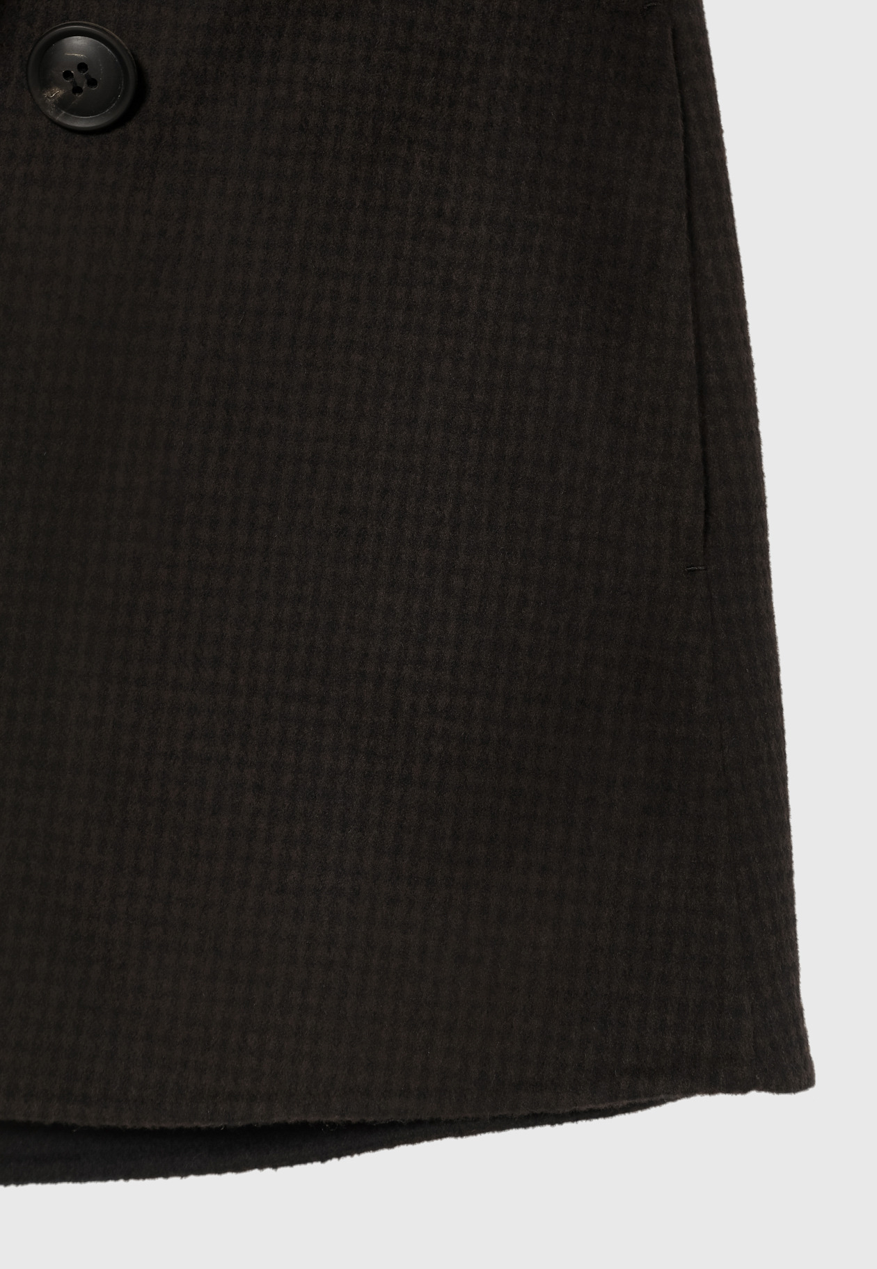 WOOL DOUBLE FACE CHECK BIG COLLAR COAT / ウールダブルフェイスチェックビッグカラーコート 詳細画像 Black 6