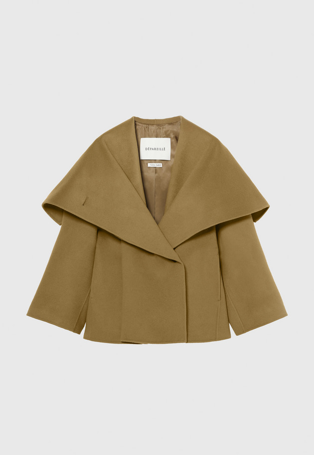 WOOL DOUBLE FACE BIG COLLAR COAT / ウールダブルフェイスビッグカラーコート 詳細画像 Camel 1