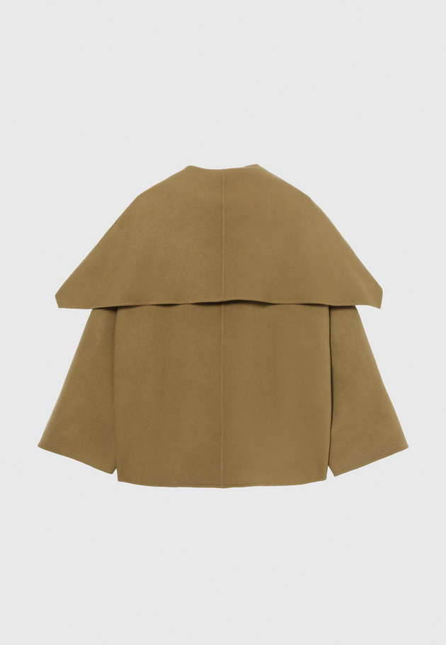 WOOL DOUBLE FACE BIG COLLAR COAT / ウールダブルフェイスビッグカラーコート 詳細画像 Camel 2