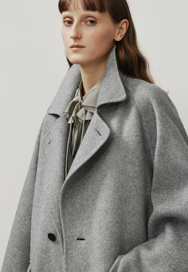 WOOL DOUBLE FACE CHESTER COAT / ウールダブルフェイスチェスターコート 詳細画像 Gray 6