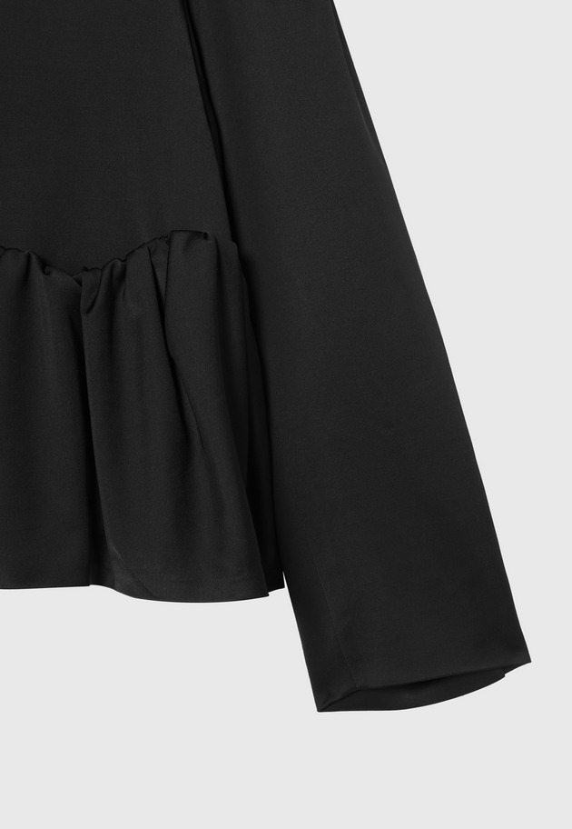 WOOL VISCOSE SATIN JACKET / ウールヴィスコースサテンジャケット 詳細画像 Black 10