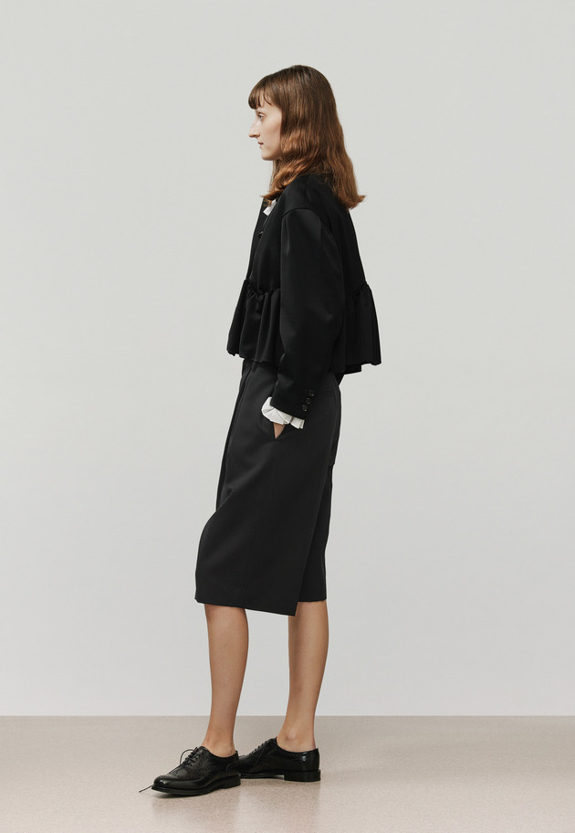 WOOL VISCOSE SATIN JACKET / ウールヴィスコースサテンジャケット 詳細画像 Black 2