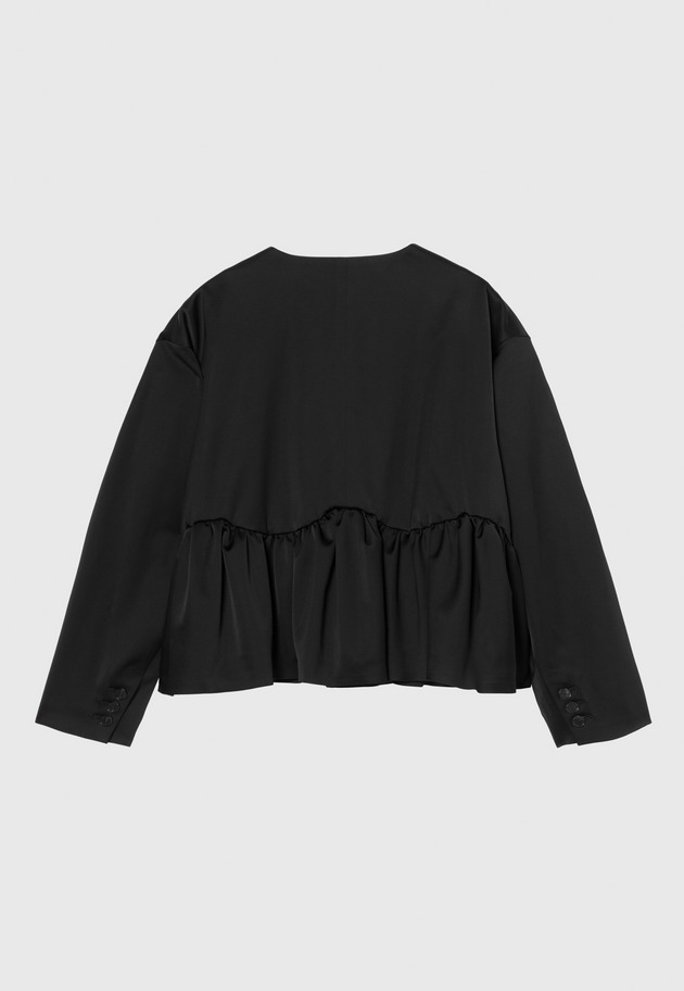 WOOL VISCOSE SATIN JACKET / ウールヴィスコースサテンジャケット 詳細画像 Black 8