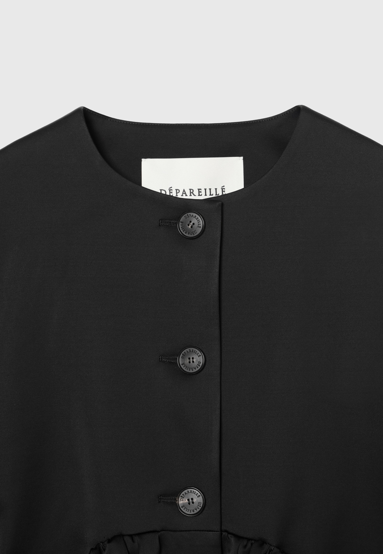 WOOL VISCOSE SATIN JACKET / ウールヴィスコースサテンジャケット 詳細画像 Black 9