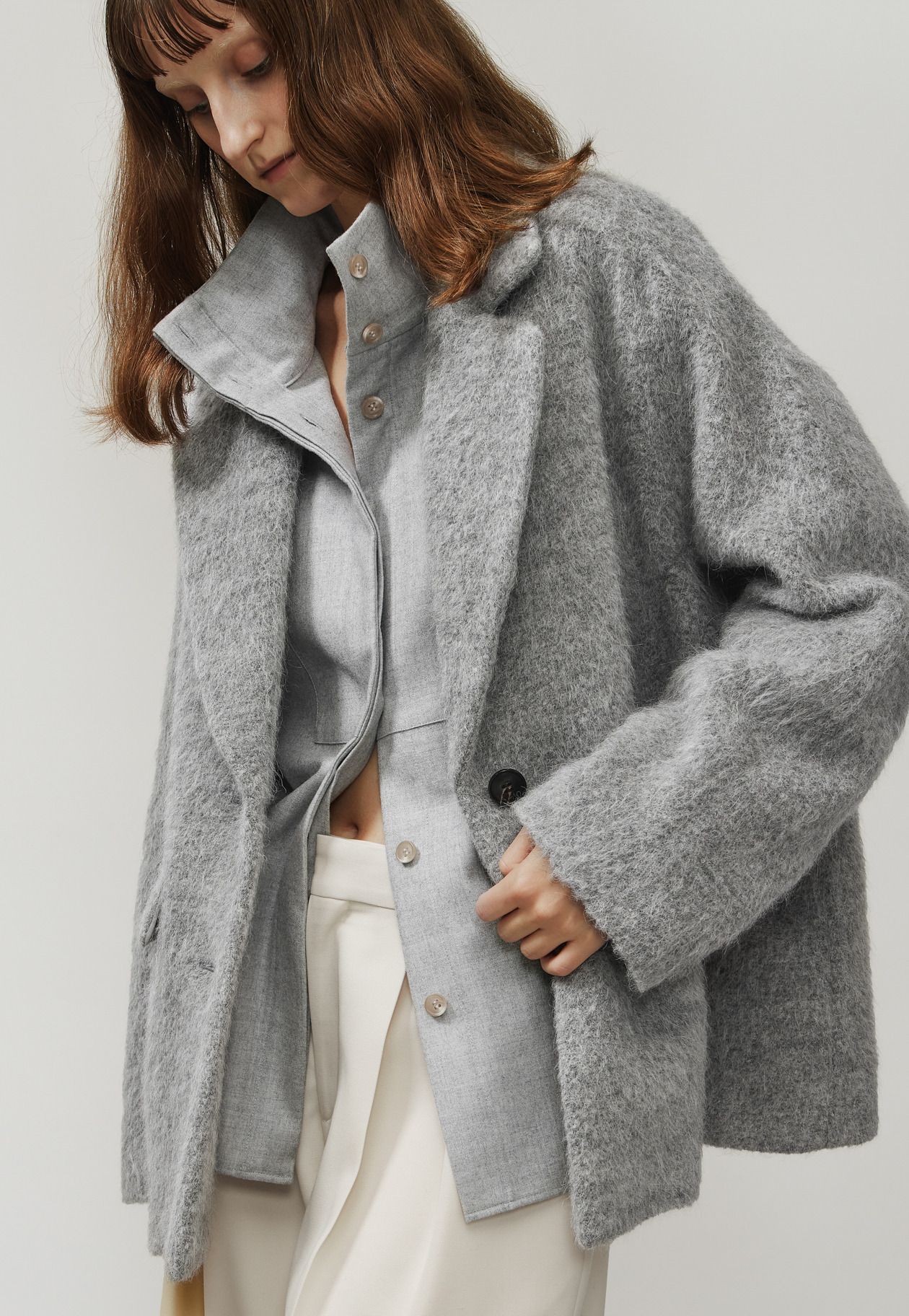 ALPACA MOHAIR SHAGGY JACKET / アルパカモヘヤシャギージャケット 詳細画像 Gray 6