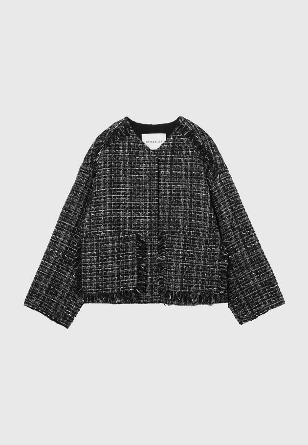 MIX TWEED JACKET / ミックスツィードジャケット 詳細画像 Black 7