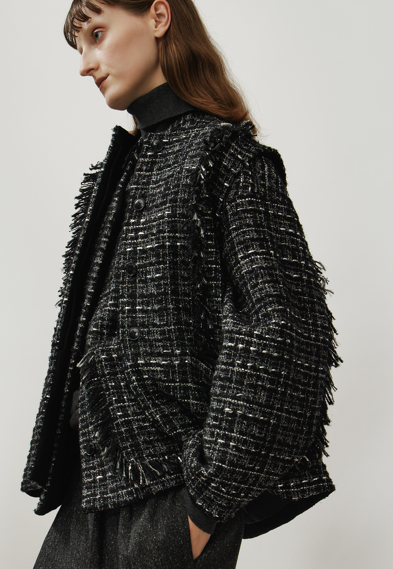 MIX TWEED JACKET / ミックスツィードジャケット 詳細画像 Black 6