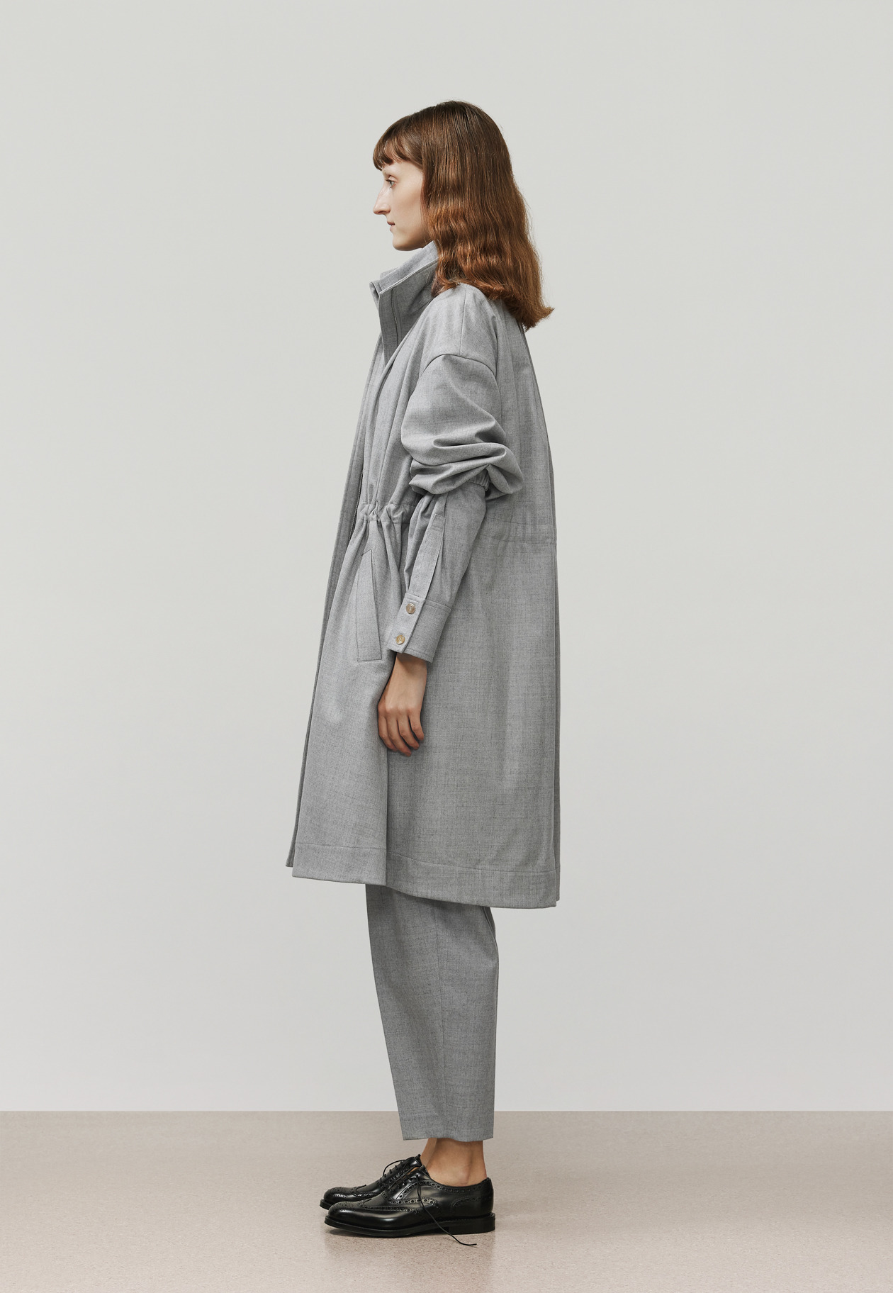 SAXONY GATHERED PANTS / サキソニーギャザーパンツ 詳細画像 Gray 9