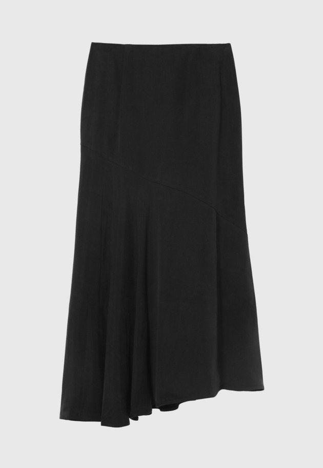 CUPRA BIAS FLARED SKIRT / キュプラバイアスフレアスカート 詳細画像 Black 4