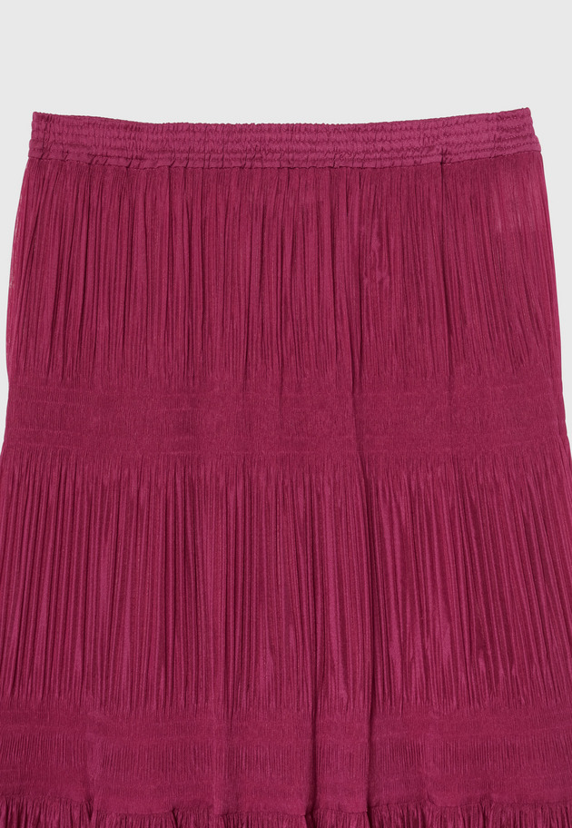 ORGANDY TIERED PLEATS SKIRT 詳細画像 Red 3