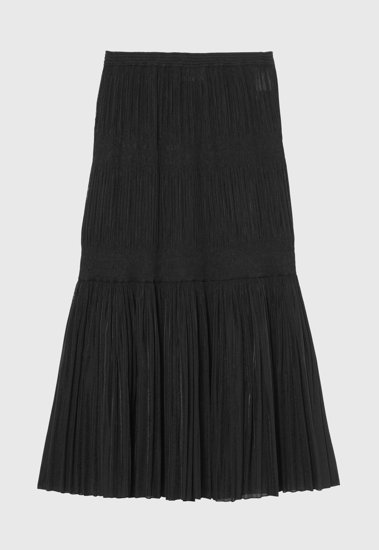 ORGANDY TIERED PLEATS SKIRT 詳細画像 Black 1