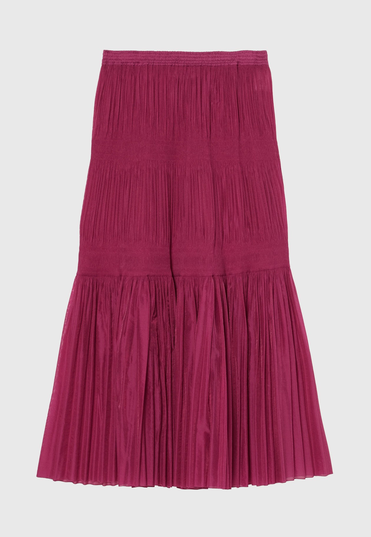 ORGANDY TIERED PLEATS SKIRT 詳細画像 Red 1