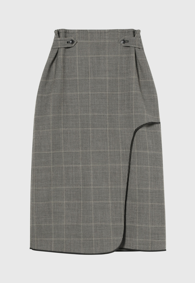 GLEN CHECK SKIRT / グレンチェックスカート 詳細画像 Gray 8