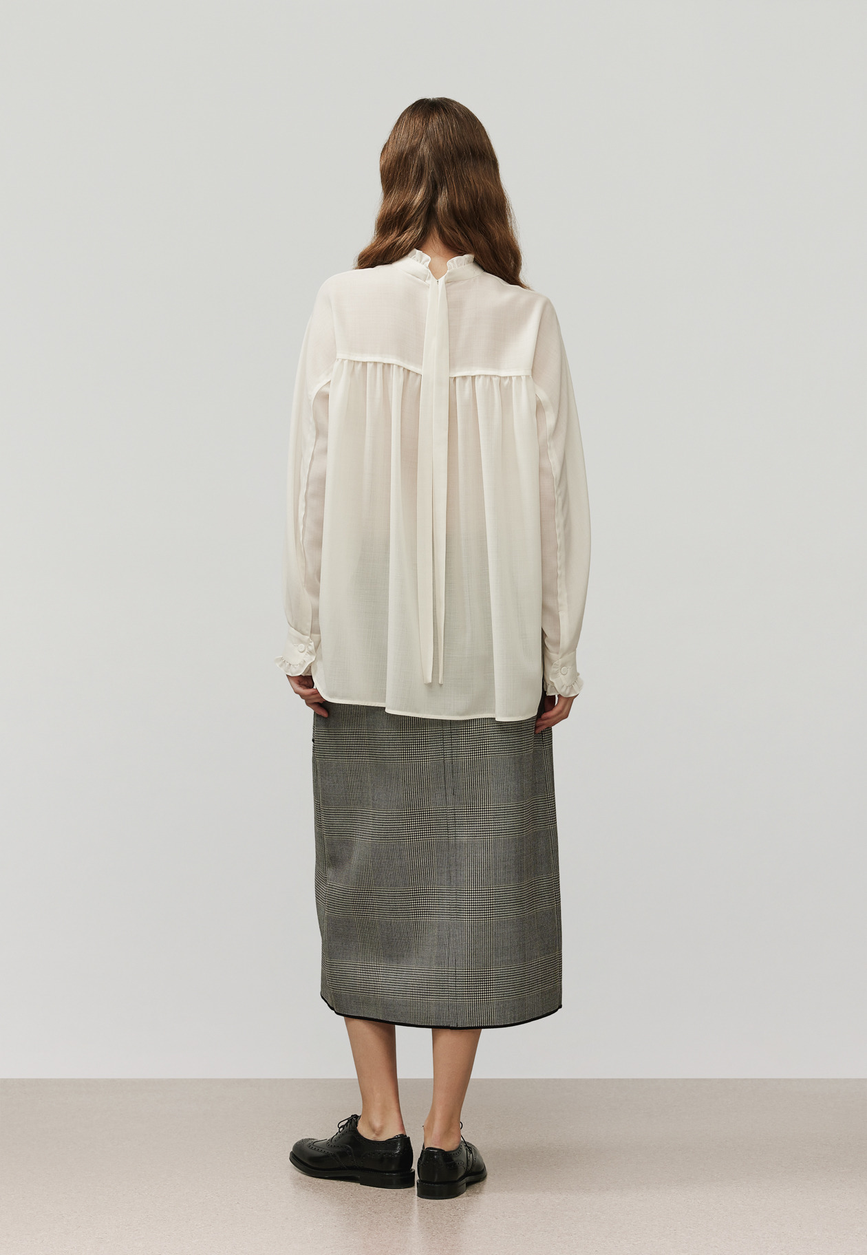 GLEN CHECK SKIRT / グレンチェックスカート 詳細画像 Gray 3