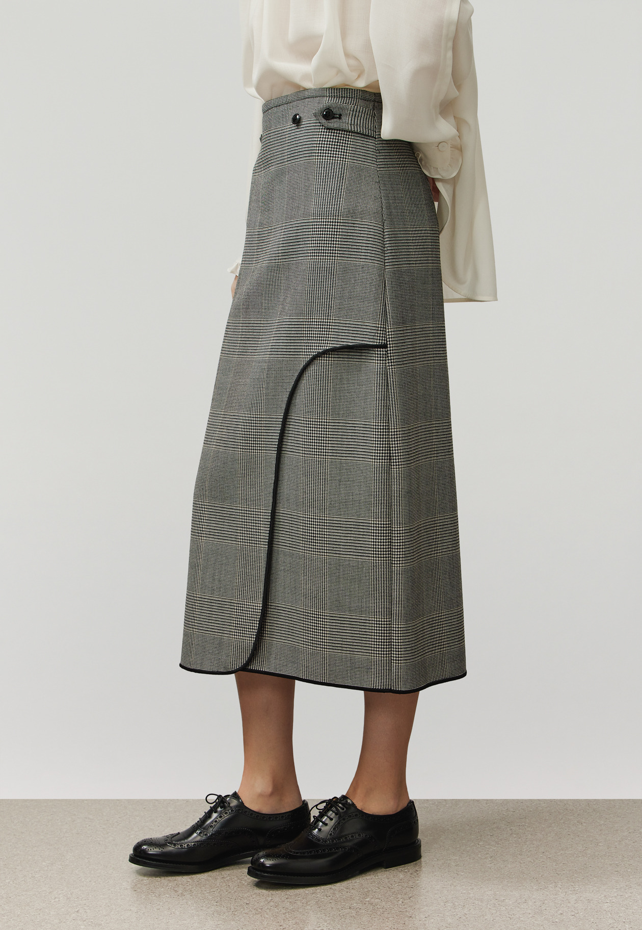 GLEN CHECK SKIRT / グレンチェックスカート 詳細画像 Gray 5