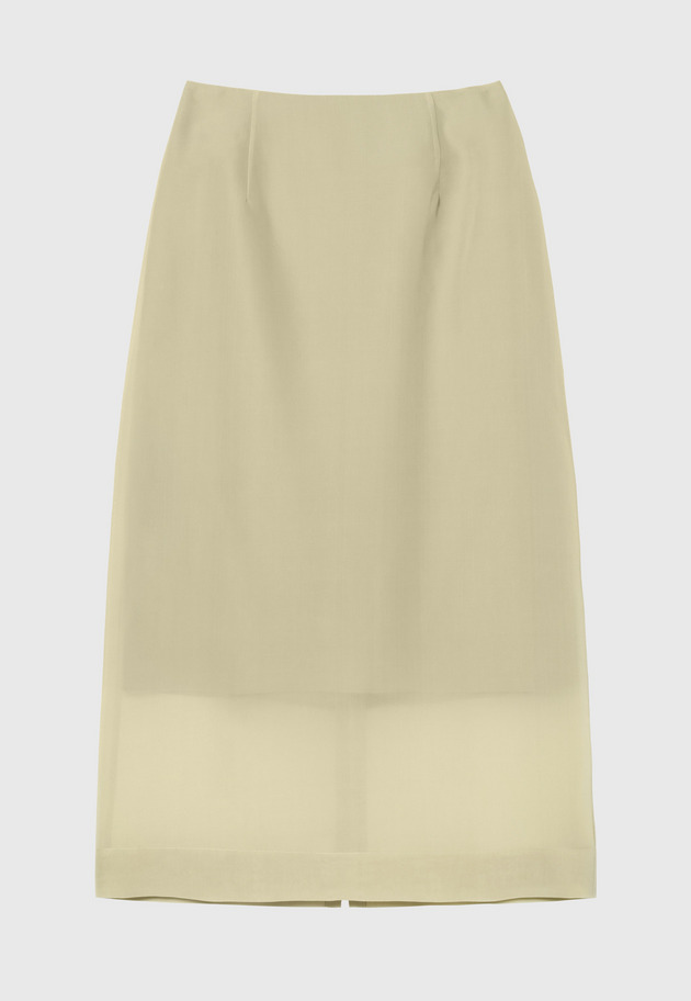 SILK ORGANDY SKIRT / シルクオーガンジースカート 詳細画像 Beige 2