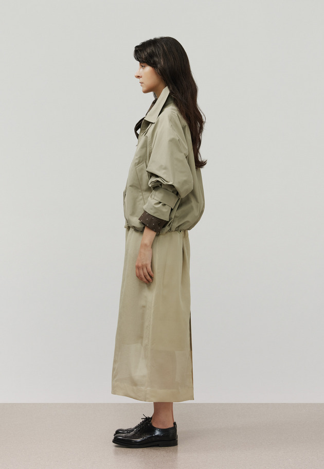 SILK ORGANDY SKIRT / シルクオーガンジースカート 詳細画像 Beige 5