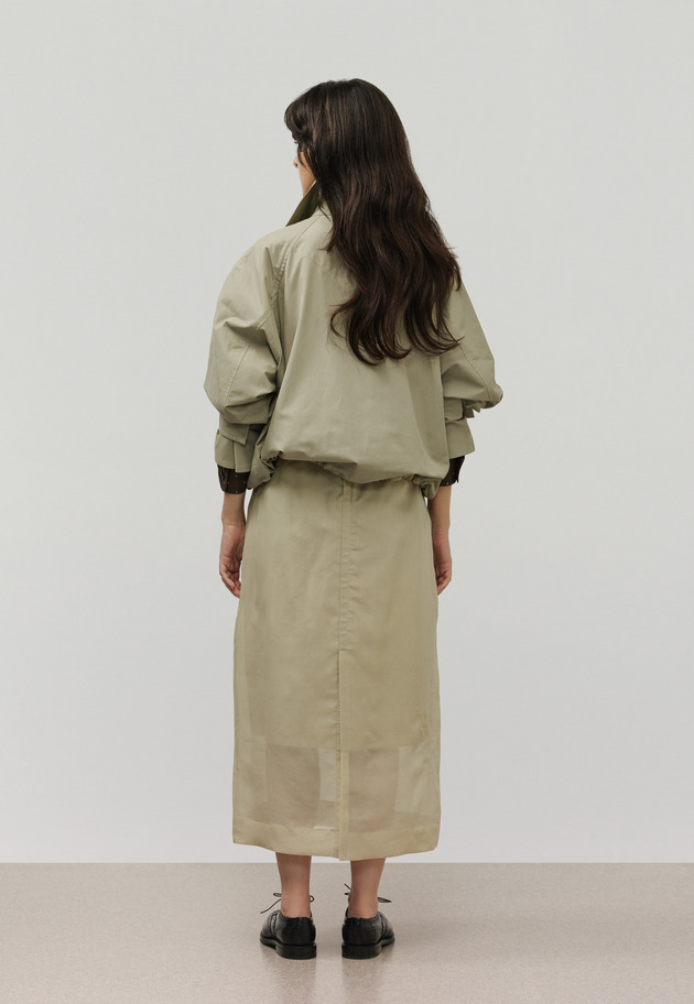 SILK ORGANDY SKIRT / シルクオーガンジースカート 詳細画像 Beige 6