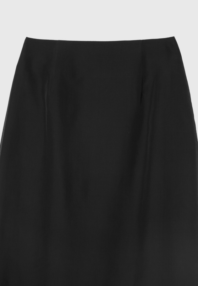 SILK ORGANDY SKIRT / シルクオーガンジースカート 詳細画像 Black 7