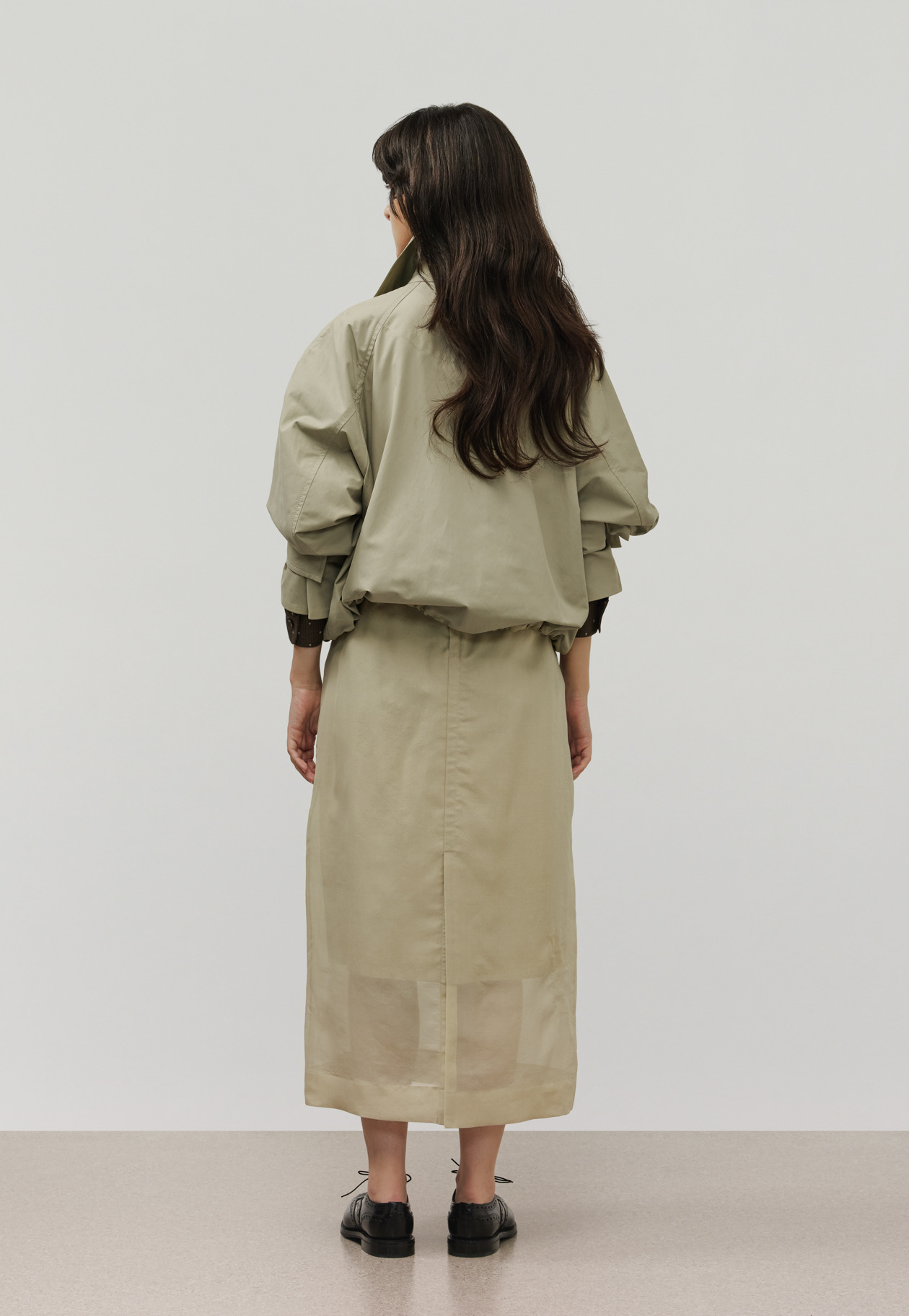 SILK ORGANDY SKIRT / シルクオーガンジースカート 詳細画像 Beige 6