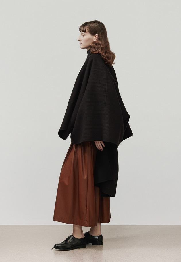 FAUX LEATHER PLEATS SKIRT / フォーレザープリーツスカート 詳細画像 Brown 8