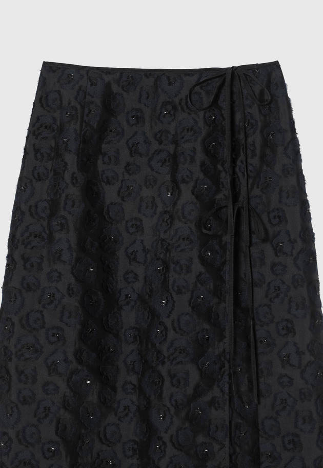LAME FLOWER JACQUARD SKIRT / ラメフラワージャガードスカート 詳細画像 Black 3