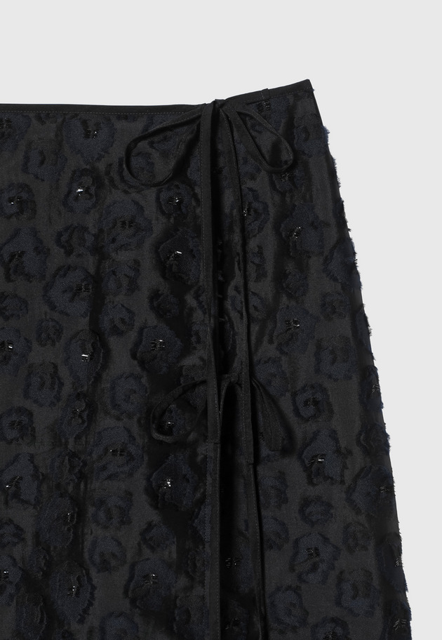 LAME FLOWER JACQUARD SKIRT / ラメフラワージャガードスカート 詳細画像 Black 4
