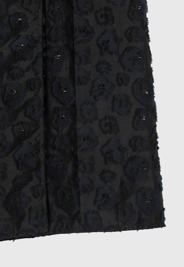 LAME FLOWER JACQUARD SKIRT / ラメフラワージャガードスカート 詳細画像 Black 5