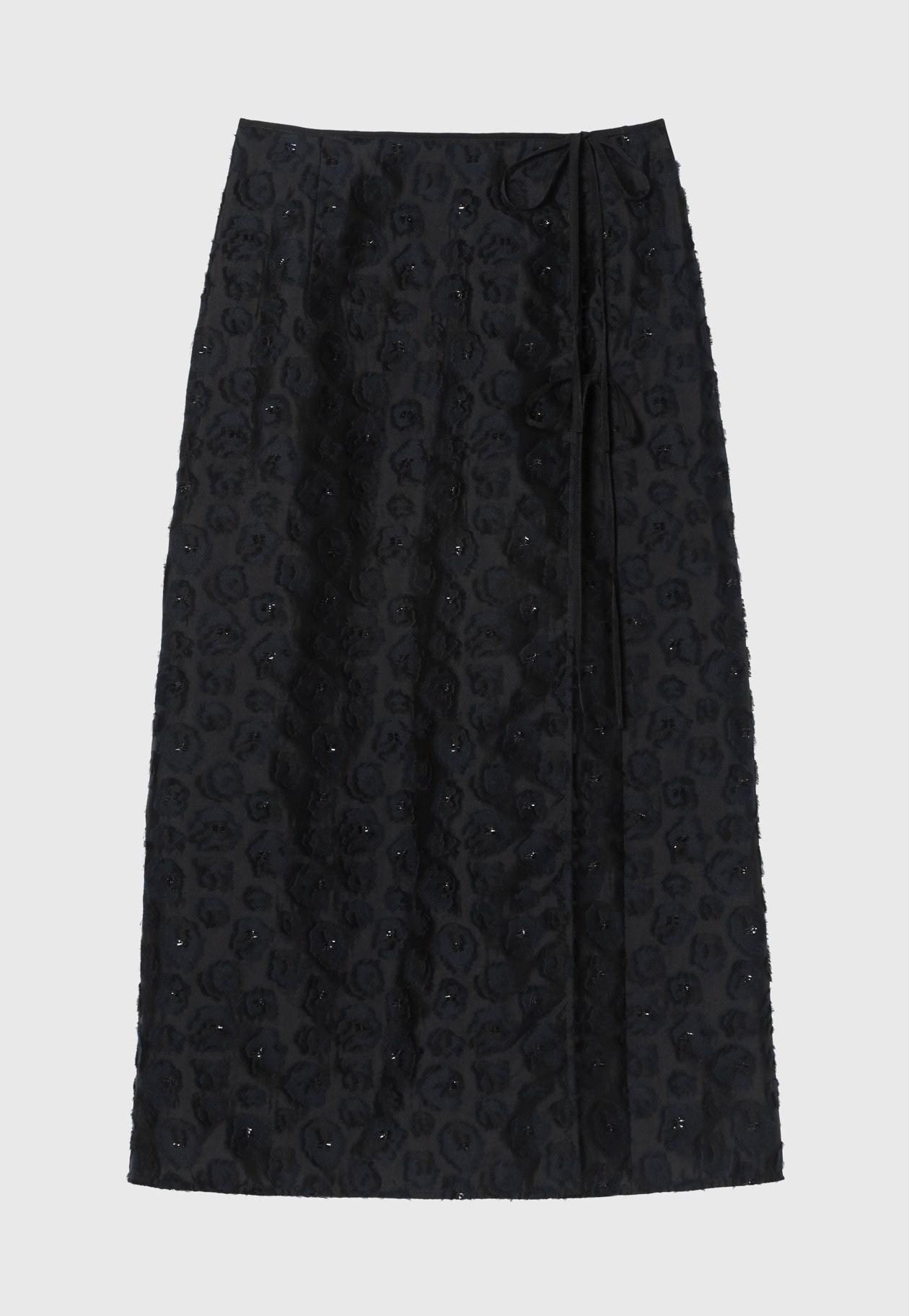 LAME FLOWER JACQUARD SKIRT / ラメフラワージャガードスカート 詳細画像 Black 1