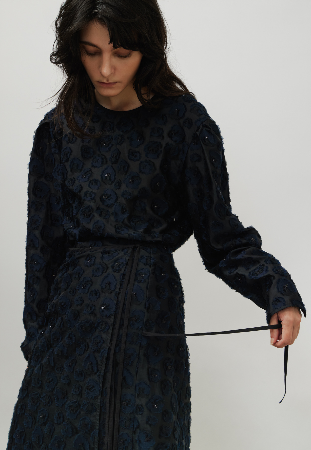 LAME FLOWER JACQUARD SKIRT / ラメフラワージャガードスカート 詳細画像 Black 10