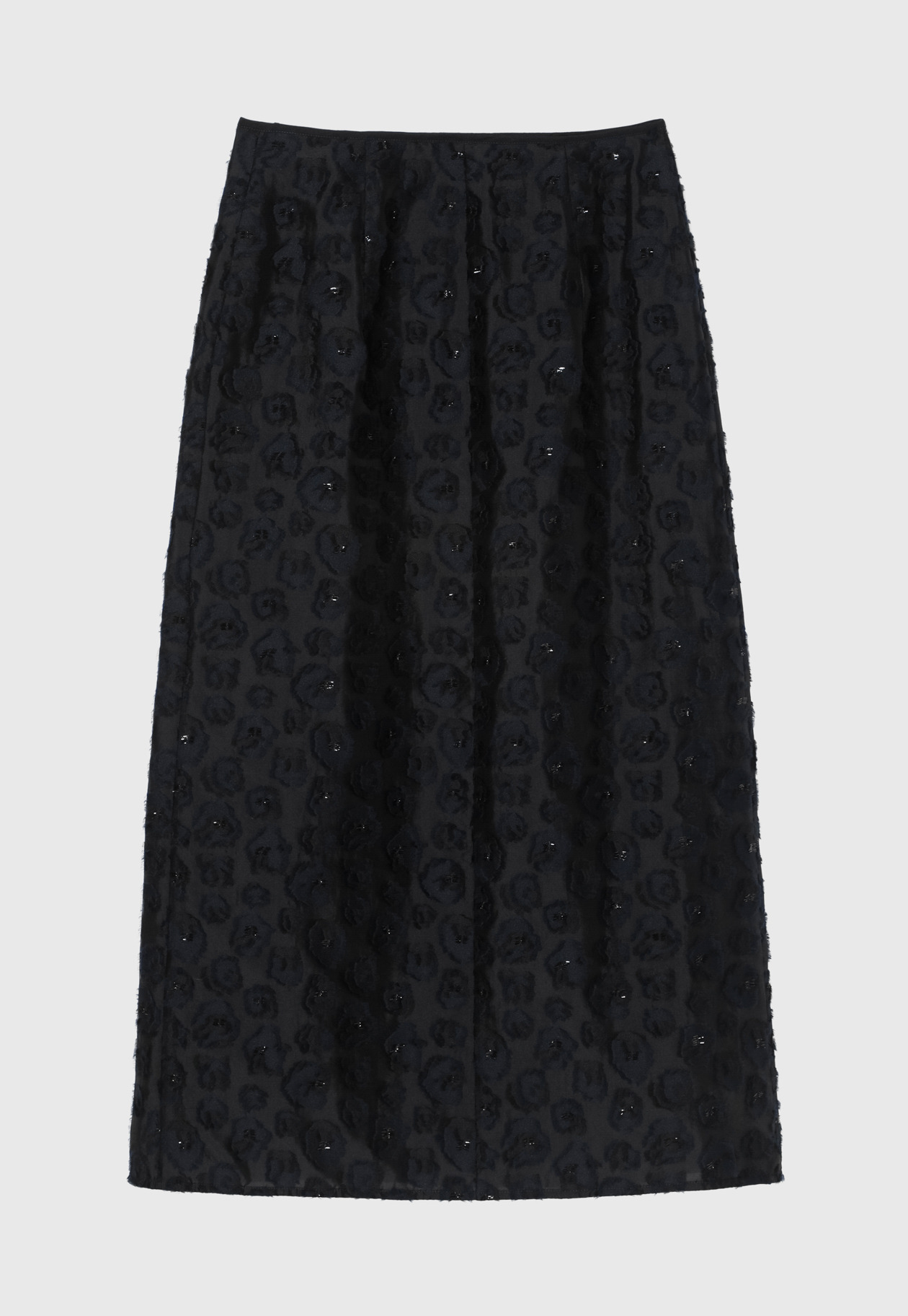 LAME FLOWER JACQUARD SKIRT / ラメフラワージャガードスカート 詳細画像 Black 2