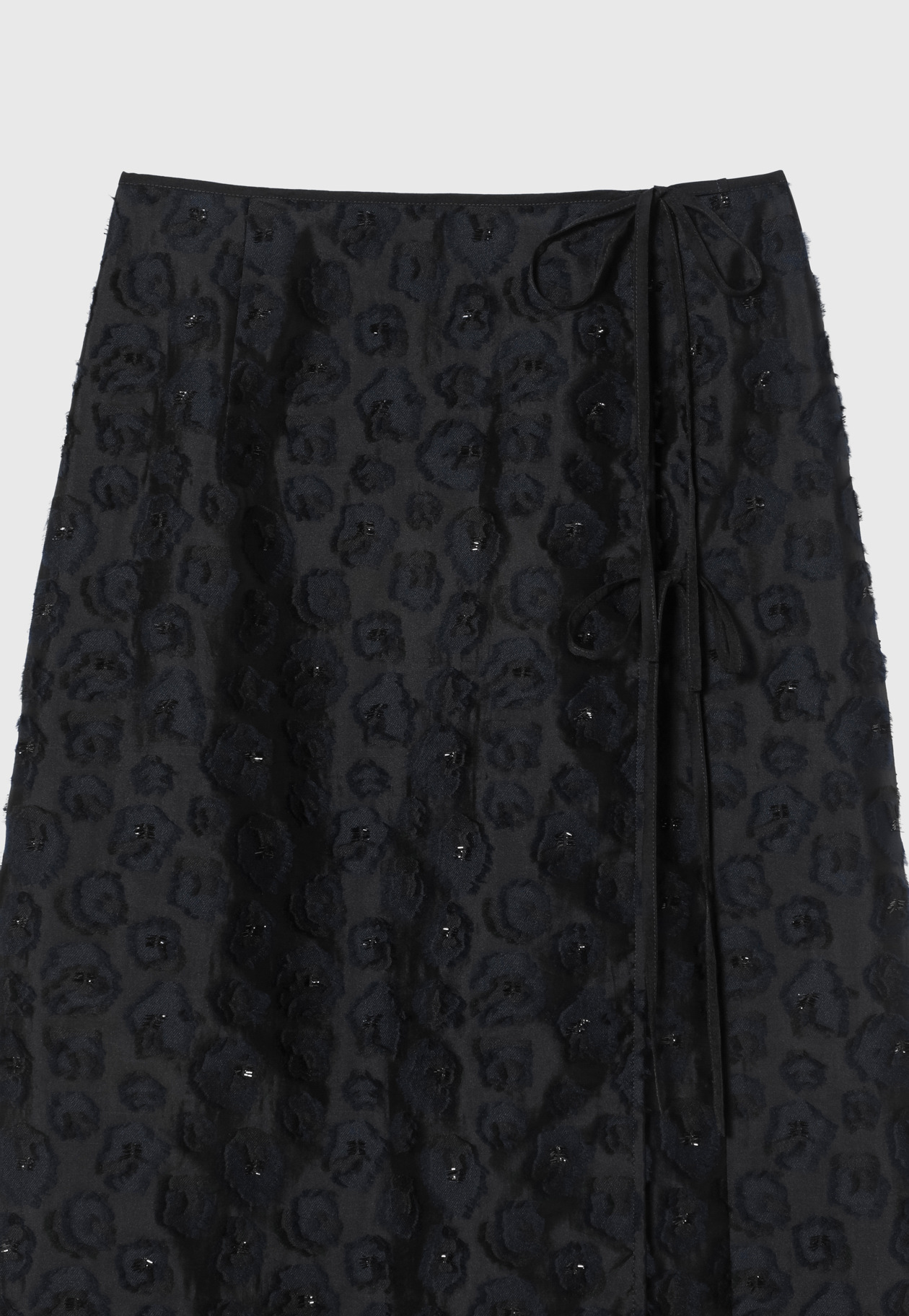 LAME FLOWER JACQUARD SKIRT / ラメフラワージャガードスカート 詳細画像 Black 3