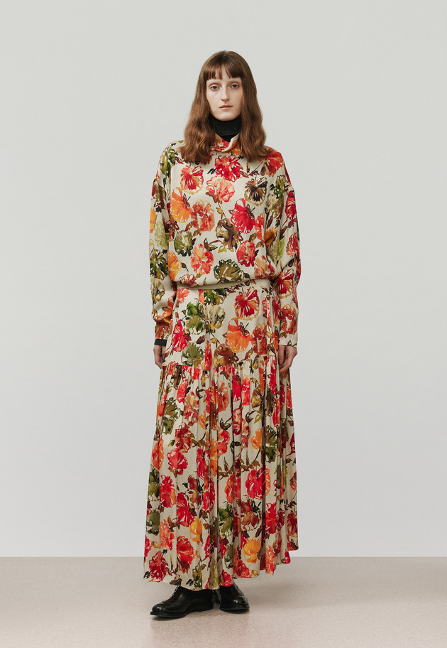 JACQUARD FLOWER SKIRT / ジャガードフラワースカート 詳細画像 OR 7