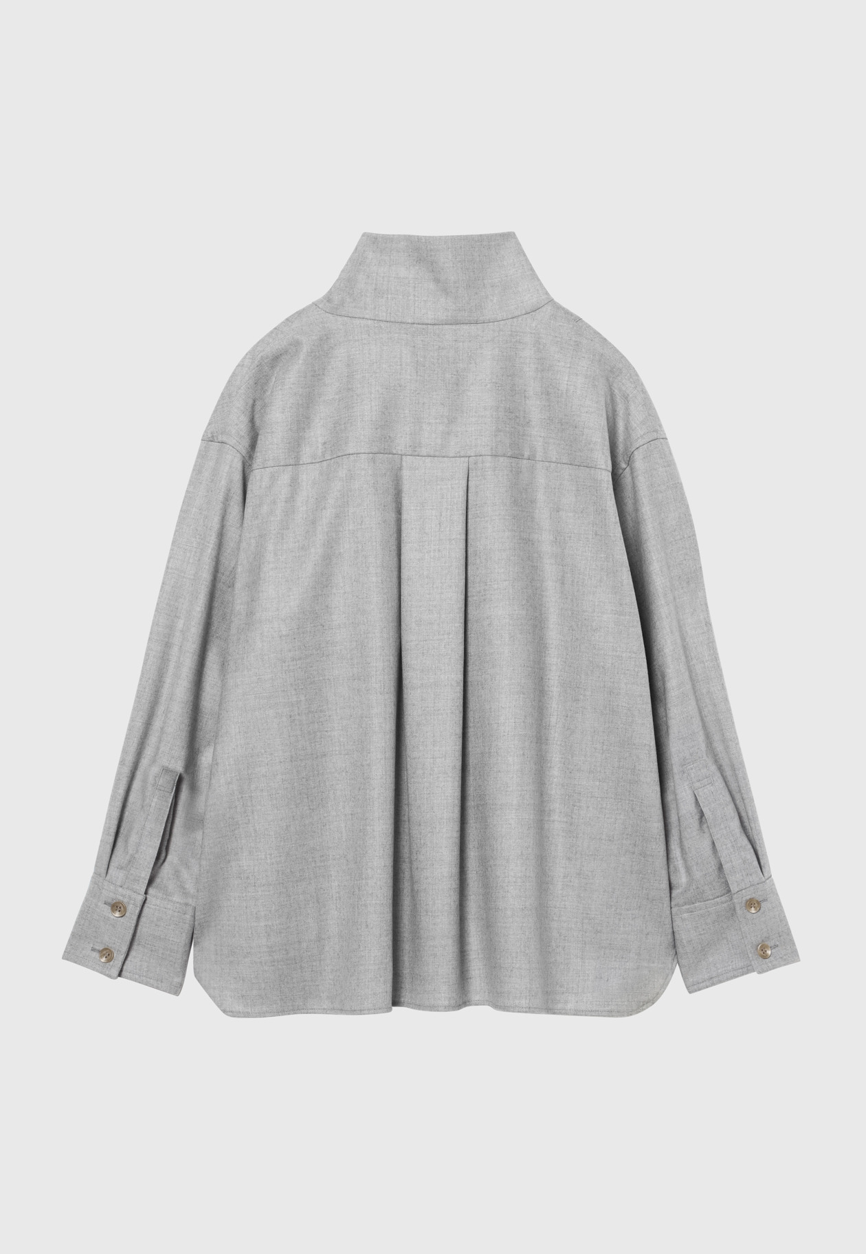 SAXONY STAND COLLAR SHIRT / サキソニースタンドカラーシャツ 詳細画像 Gray 2