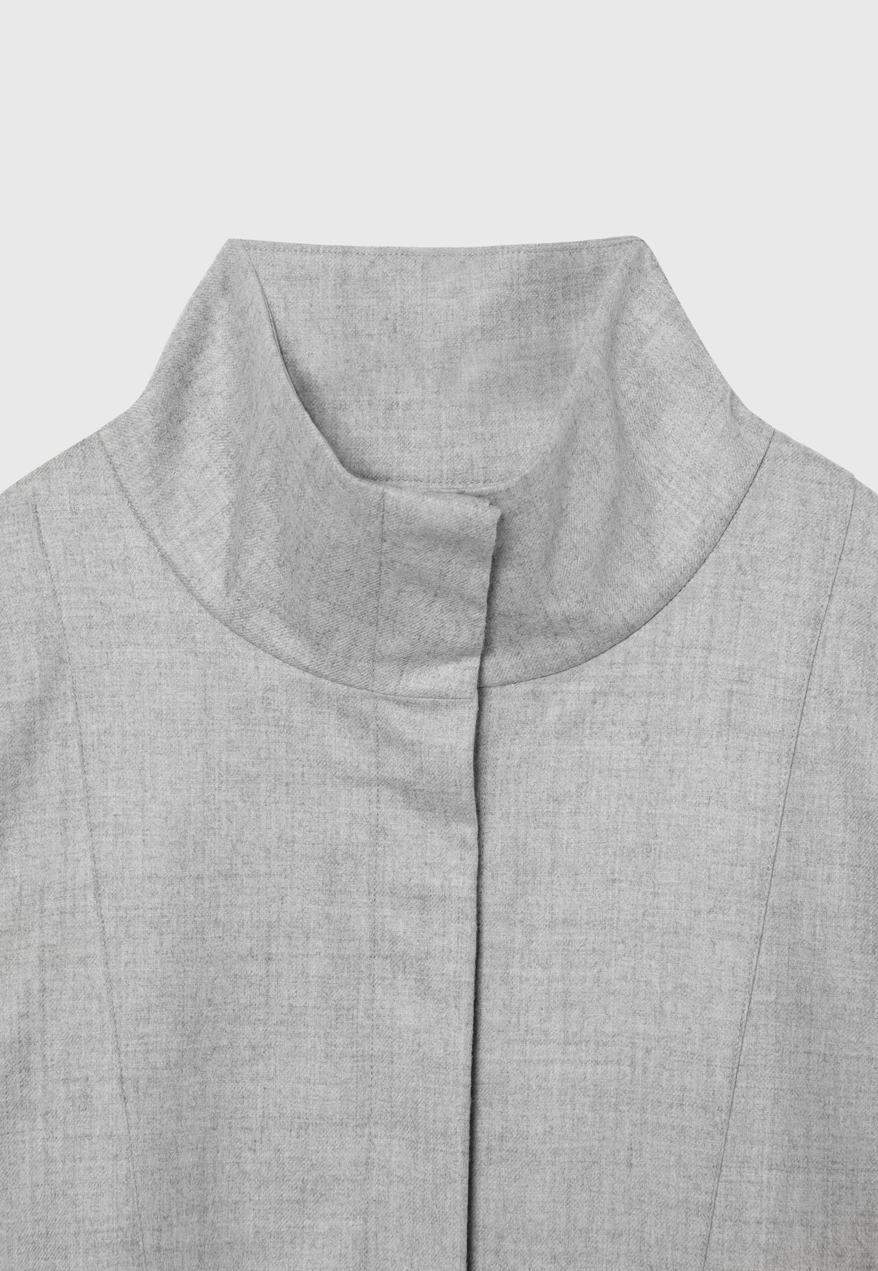 SAXONY STAND COLLAR SHIRT / サキソニースタンドカラーシャツ 詳細画像 Gray 3