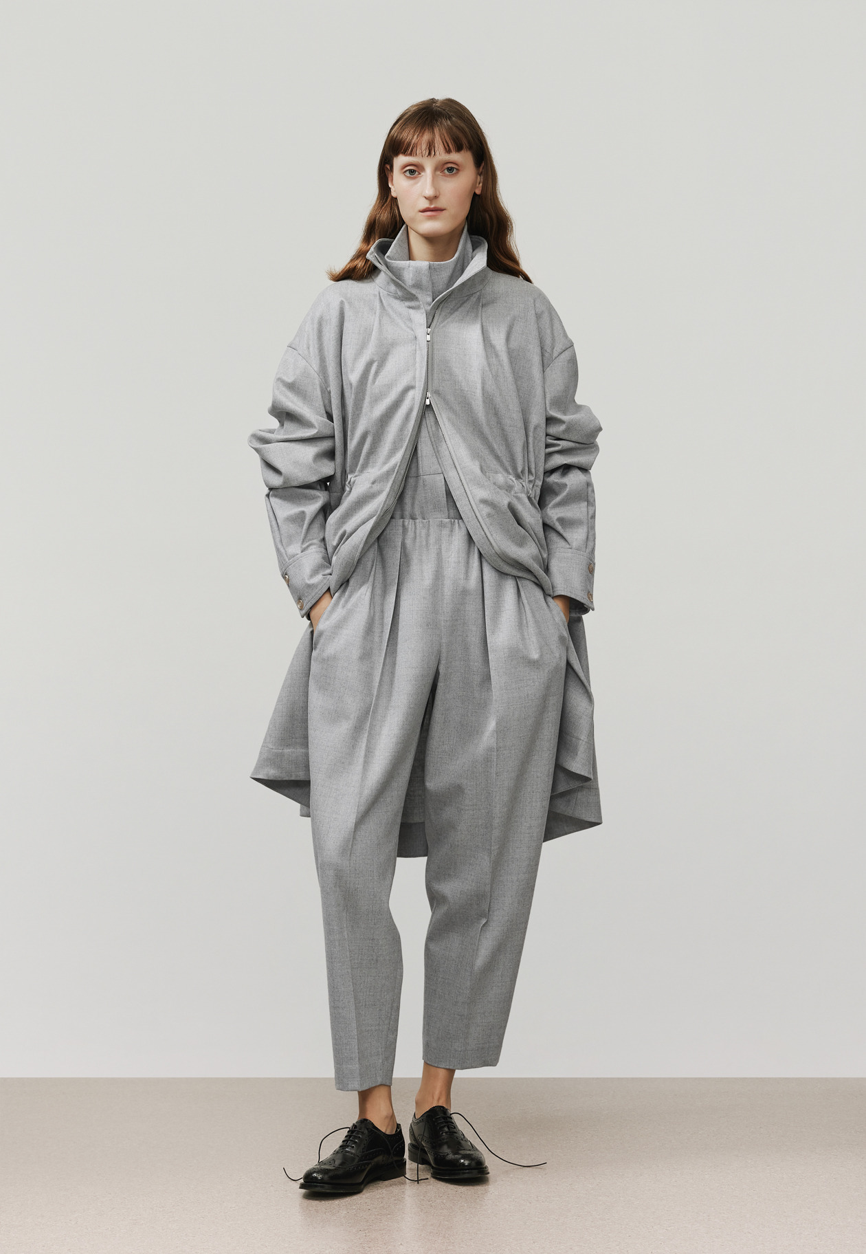 SAXONY STAND COLLAR SHIRT / サキソニースタンドカラーシャツ 詳細画像 Gray 7