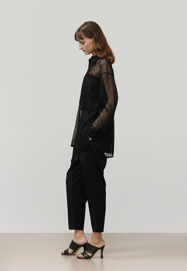 TULLE EMBROIDERY SHIRT 詳細画像 Black 2