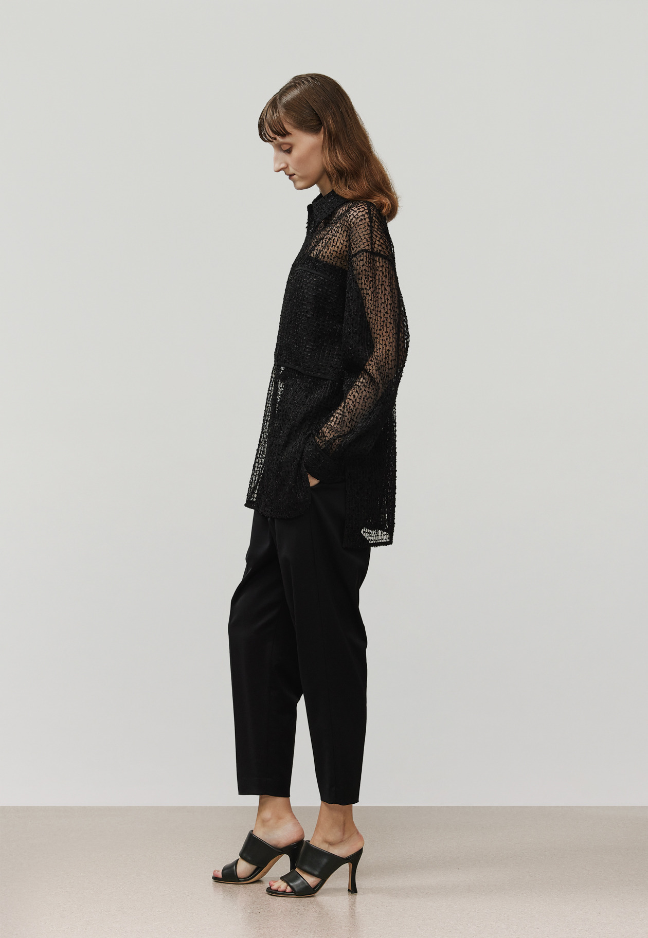 TULLE EMBROIDERY SHIRT 詳細画像 Black 2