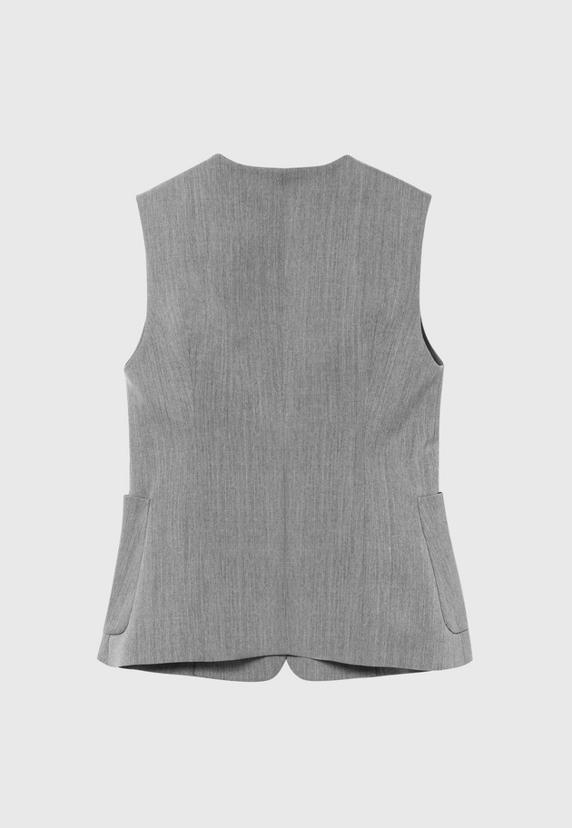 WOOL DOESKIN GILET / ウールドスキンジレ 詳細画像 Gray 2