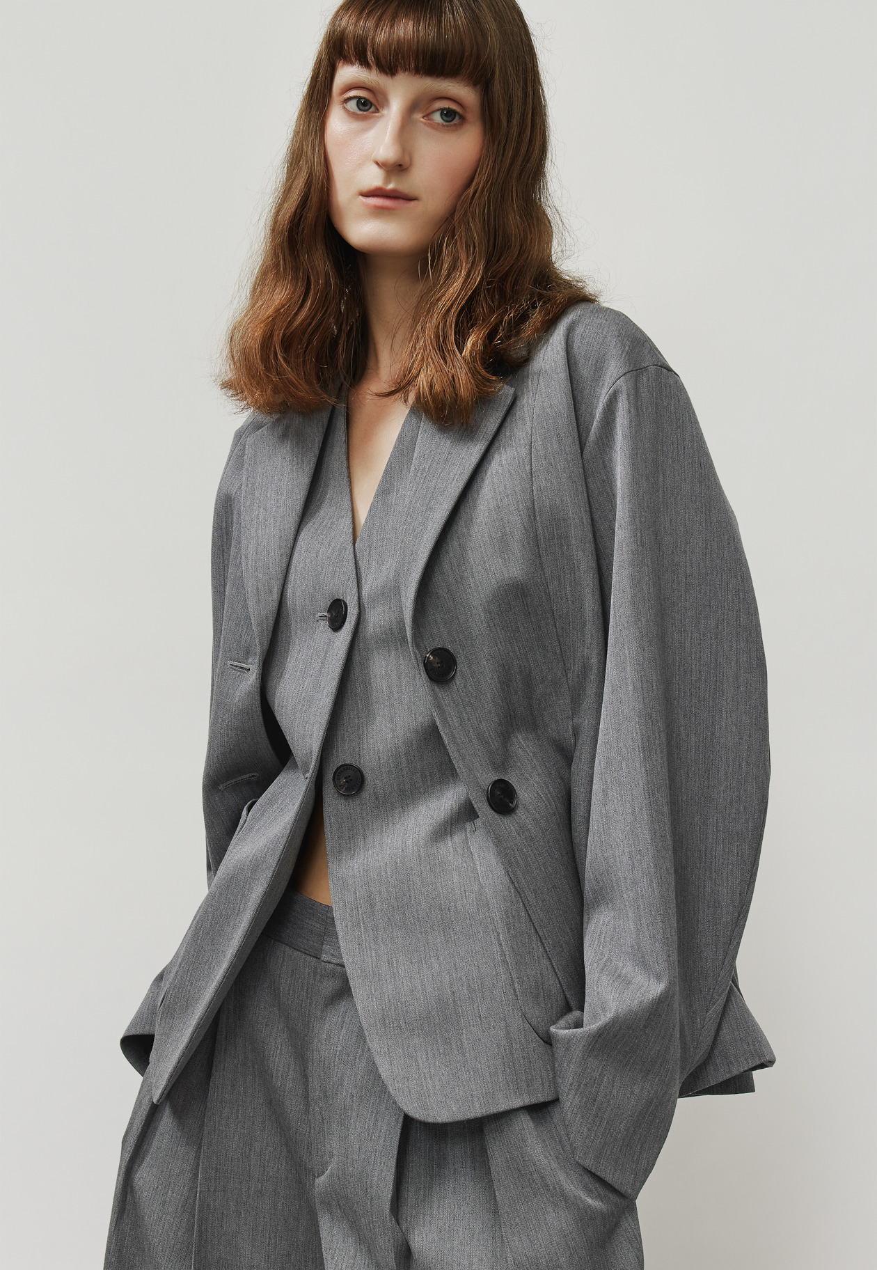 WOOL DOESKIN GILET / ウールドスキンジレ 詳細画像 Gray 11