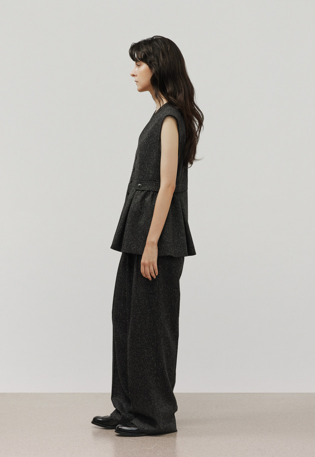 NEP WOOL GILET / ネップウールジレ 詳細画像 Black 2
