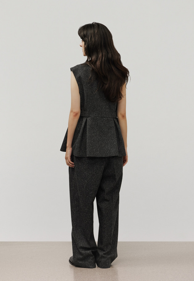 NEP WOOL GILET / ネップウールジレ 詳細画像 Black 3