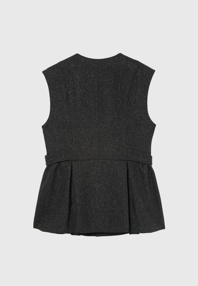 NEP WOOL GILET / ネップウールジレ 詳細画像 Black 5