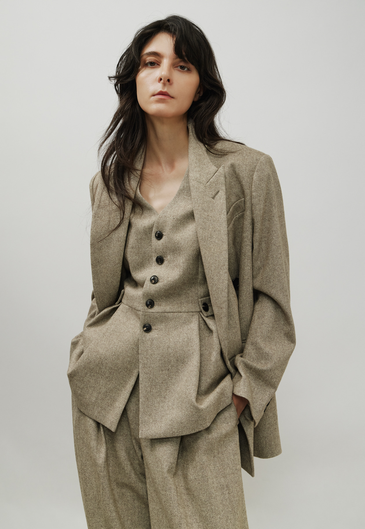 NEP WOOL GILET / ネップウールジレ 詳細画像 Beige 4