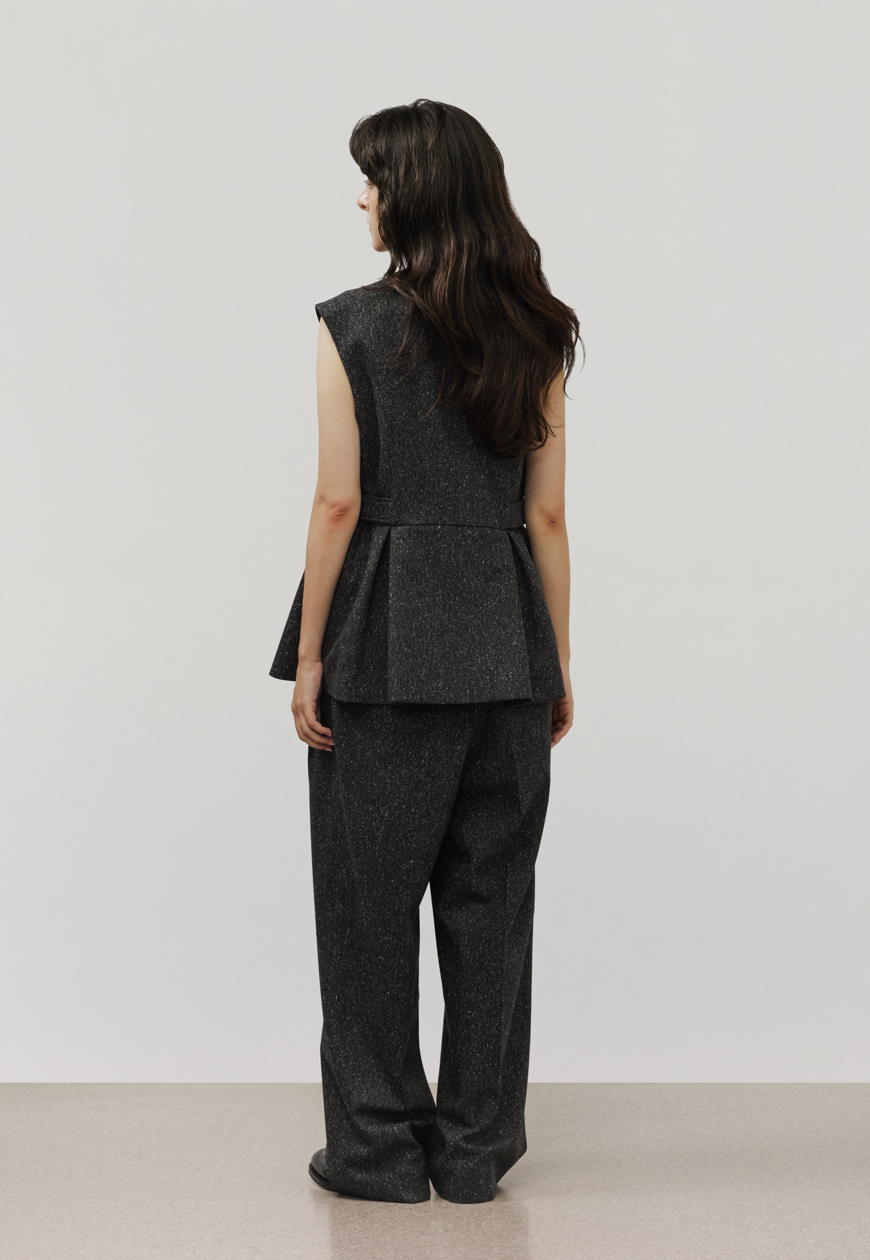 NEP WOOL GILET / ネップウールジレ 詳細画像 Black 3