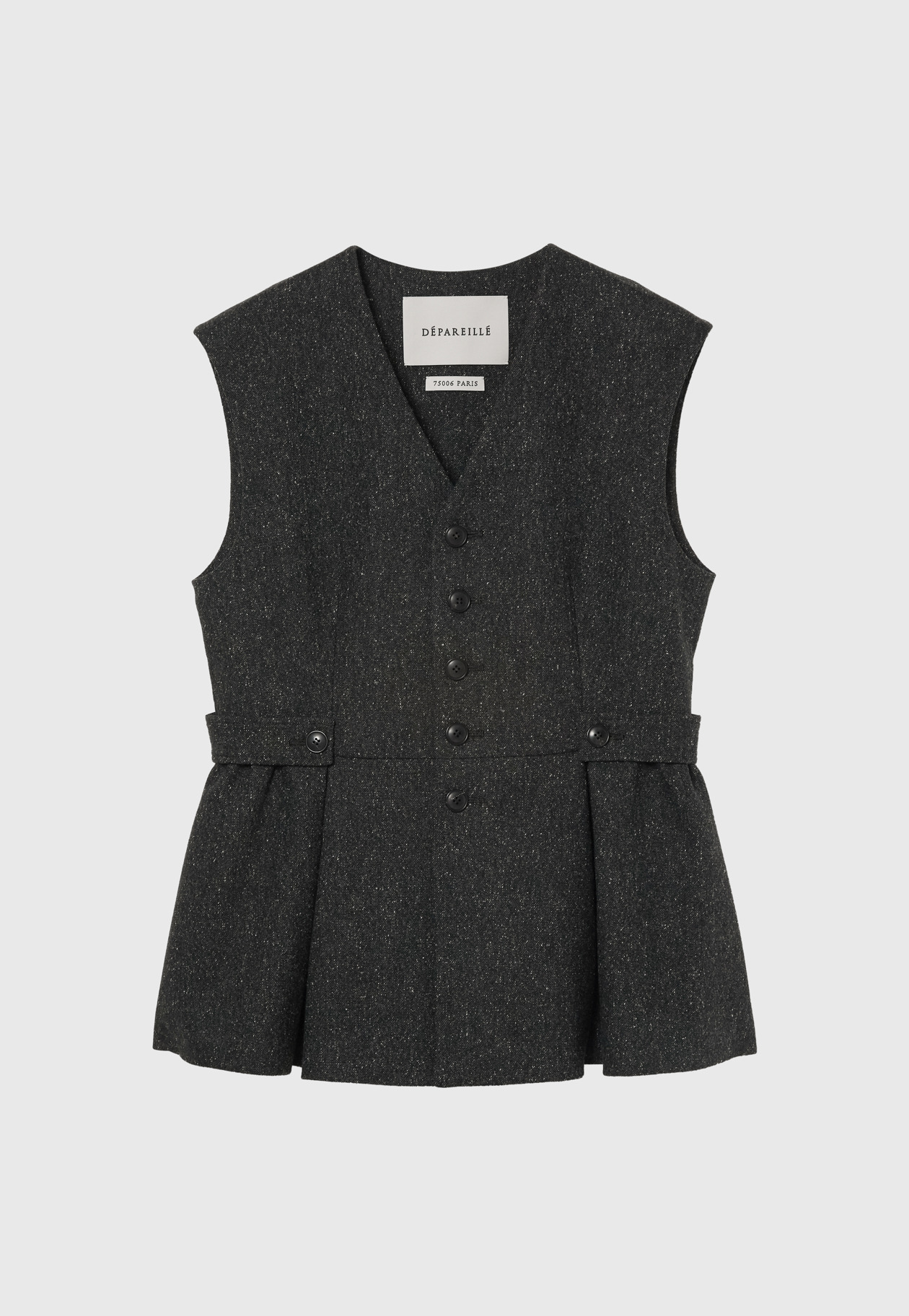 NEP WOOL GILET / ネップウールジレ 詳細画像 Black 4