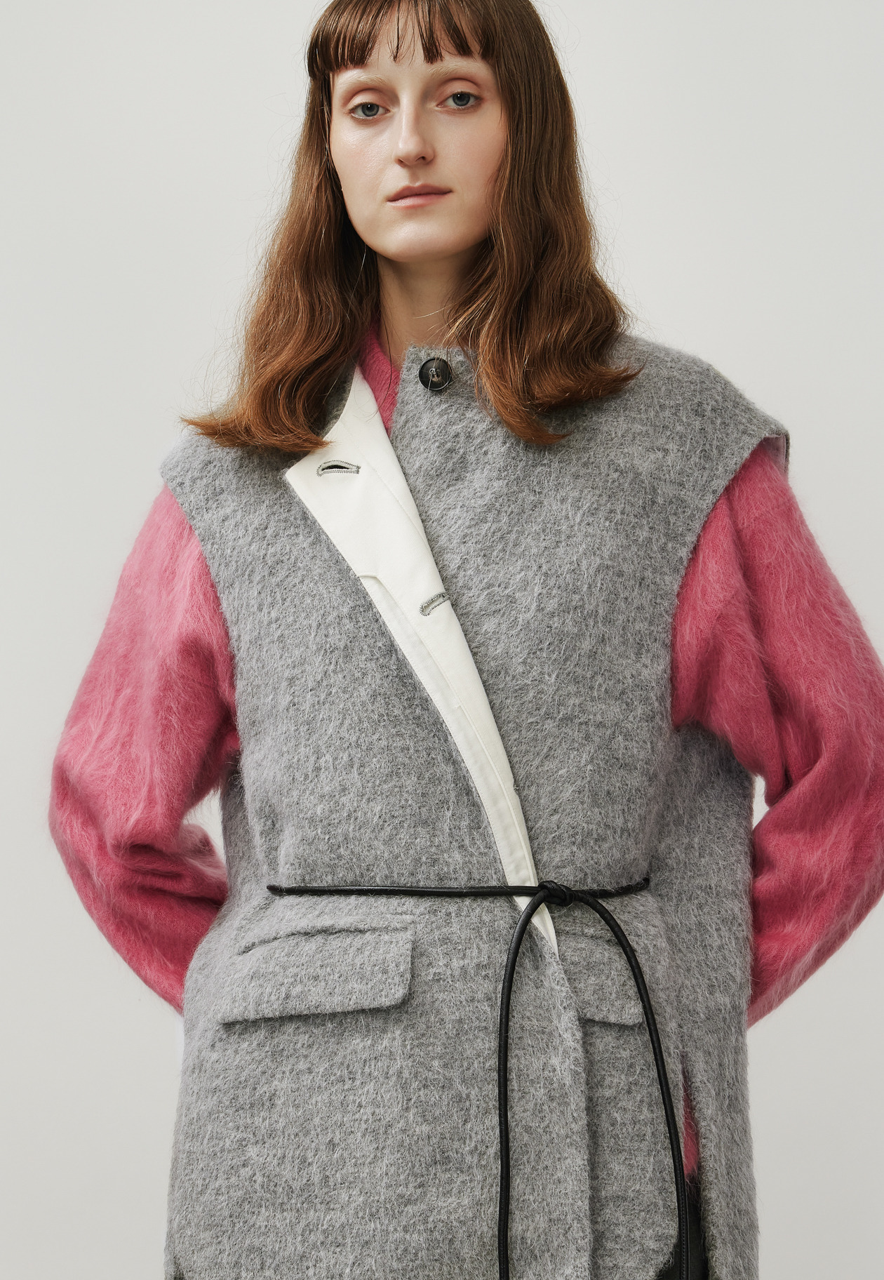 ALPACA MOHAIR SHAGGY GILET / アルパカモヘヤシャギージレ 詳細画像 Gray 4